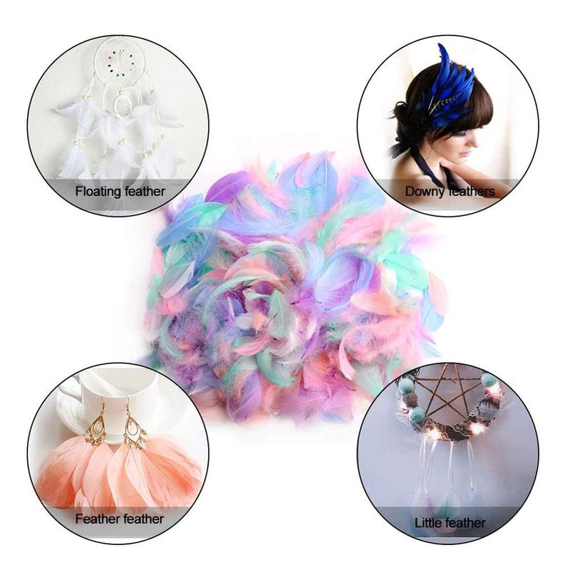 Asekonc Colorful Feathers for DIY Crafting, Soft Native Feathers Accessories for Party Decorations,Feather Mask,Windbell and Earrings(50PCS) - Image 4